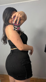 FALDA SHORT CARGO NEGRA