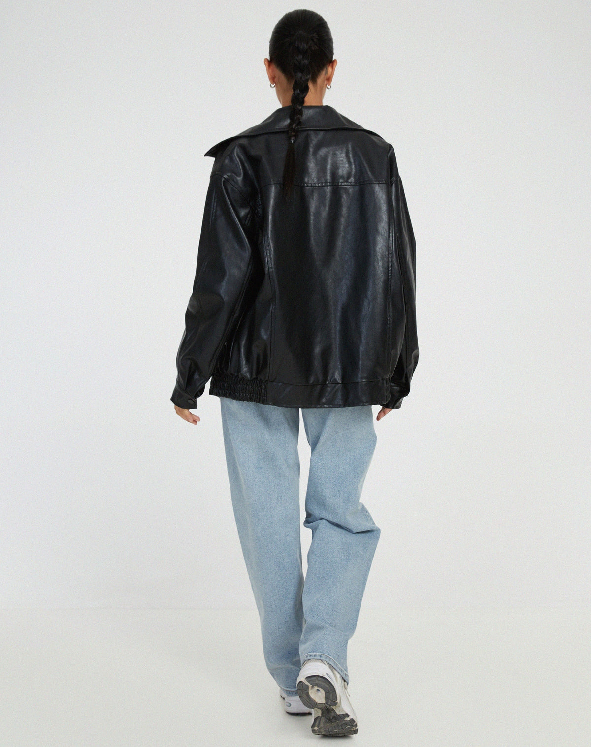 VESTE AMBRE VESTES EN CUIR EFFET DAIM OVERSIZE POUR FEMME