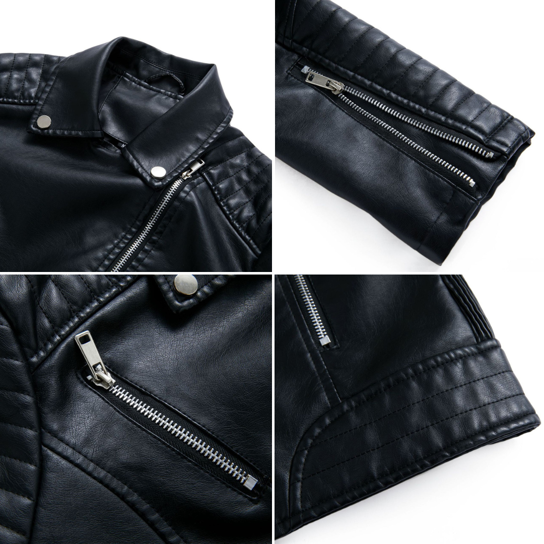 VESTES EN CUIR CLASSIQUES EFFET SIMILI POUR FEMME