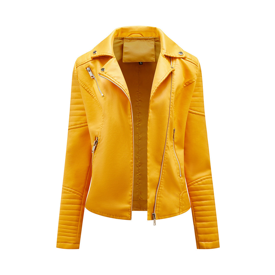 VESTES EN CUIR CLASSIQUES EFFET SIMILI POUR FEMME