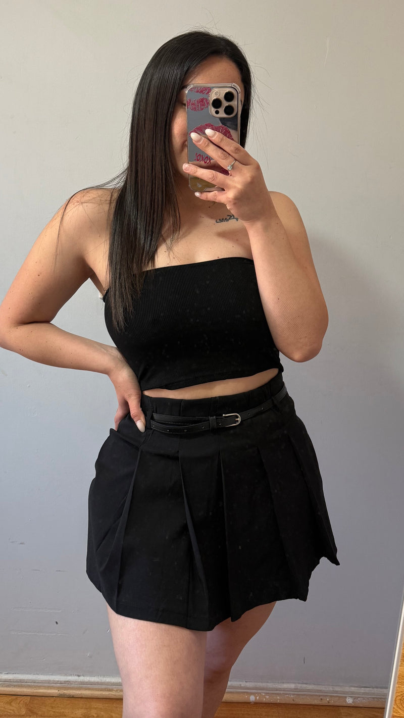 FALDA SHORT TABLEADA