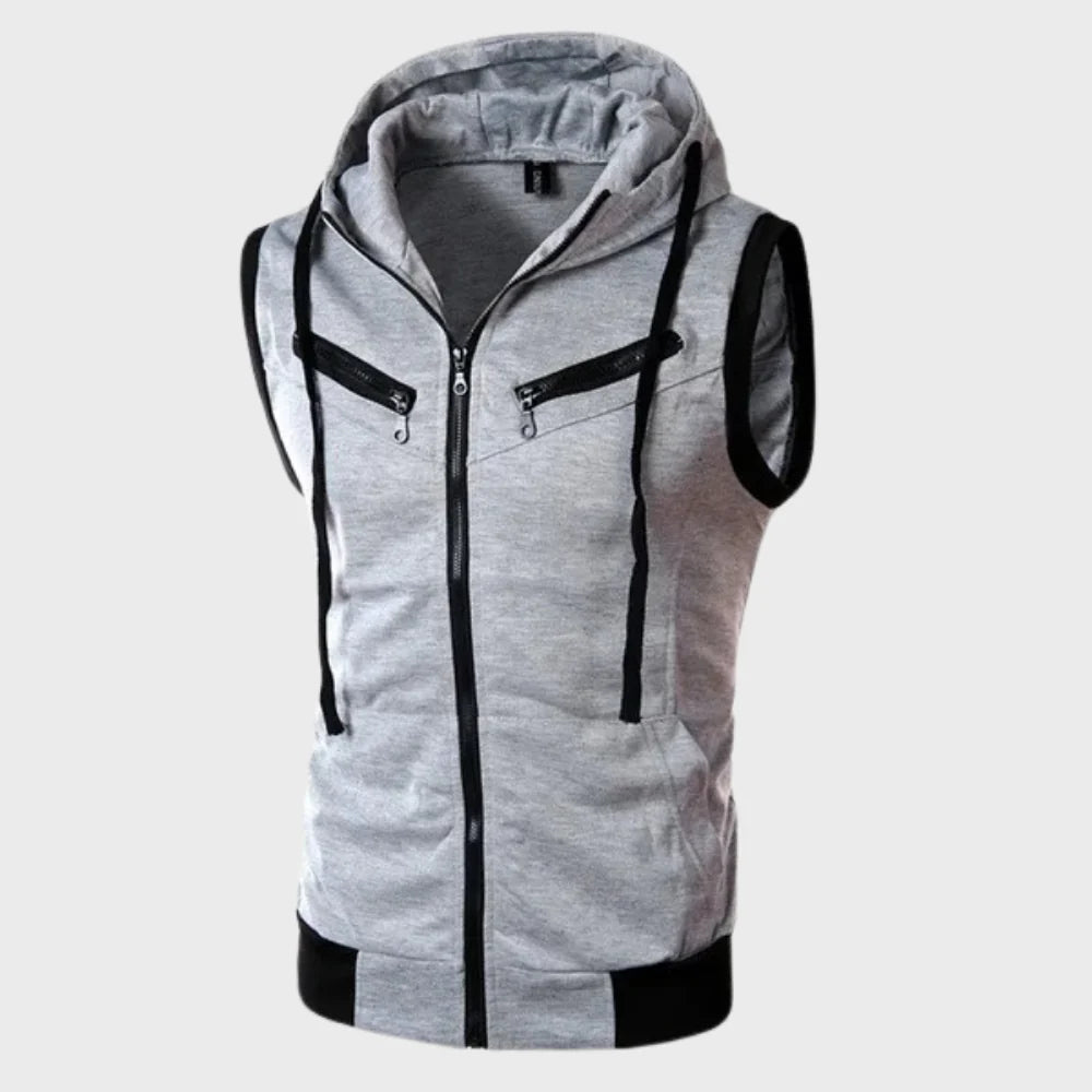 GILET SANS MANCHES CAPUCHE POUR HOMME