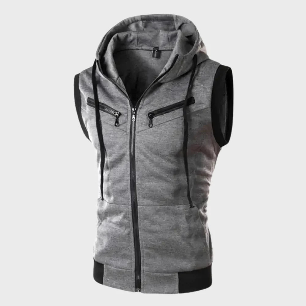 GILET SANS MANCHES CAPUCHE POUR HOMME
