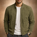 BOMBER ZIPPÉ COL CÔTELÉ POUR HOMME