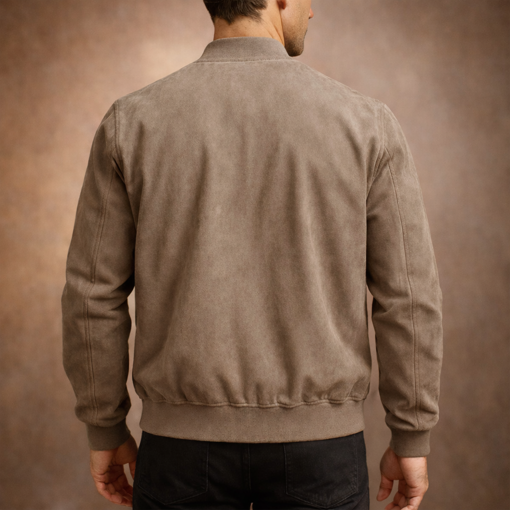 BOMBER ZIPPÉ COL CÔTELÉ POUR HOMME