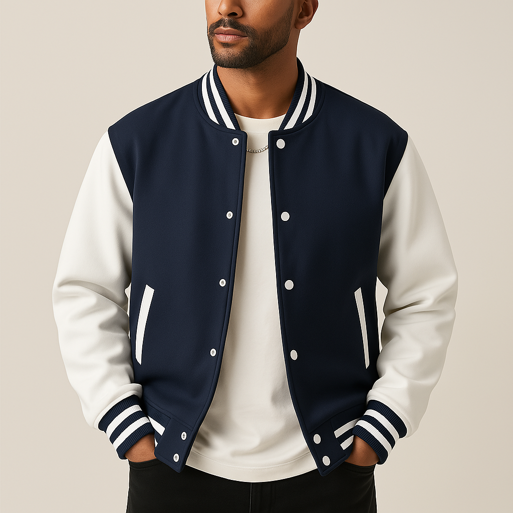 BLOUSON BOMBER ZIPPÉ BOUTONS-PRESSION POUR HOMME
