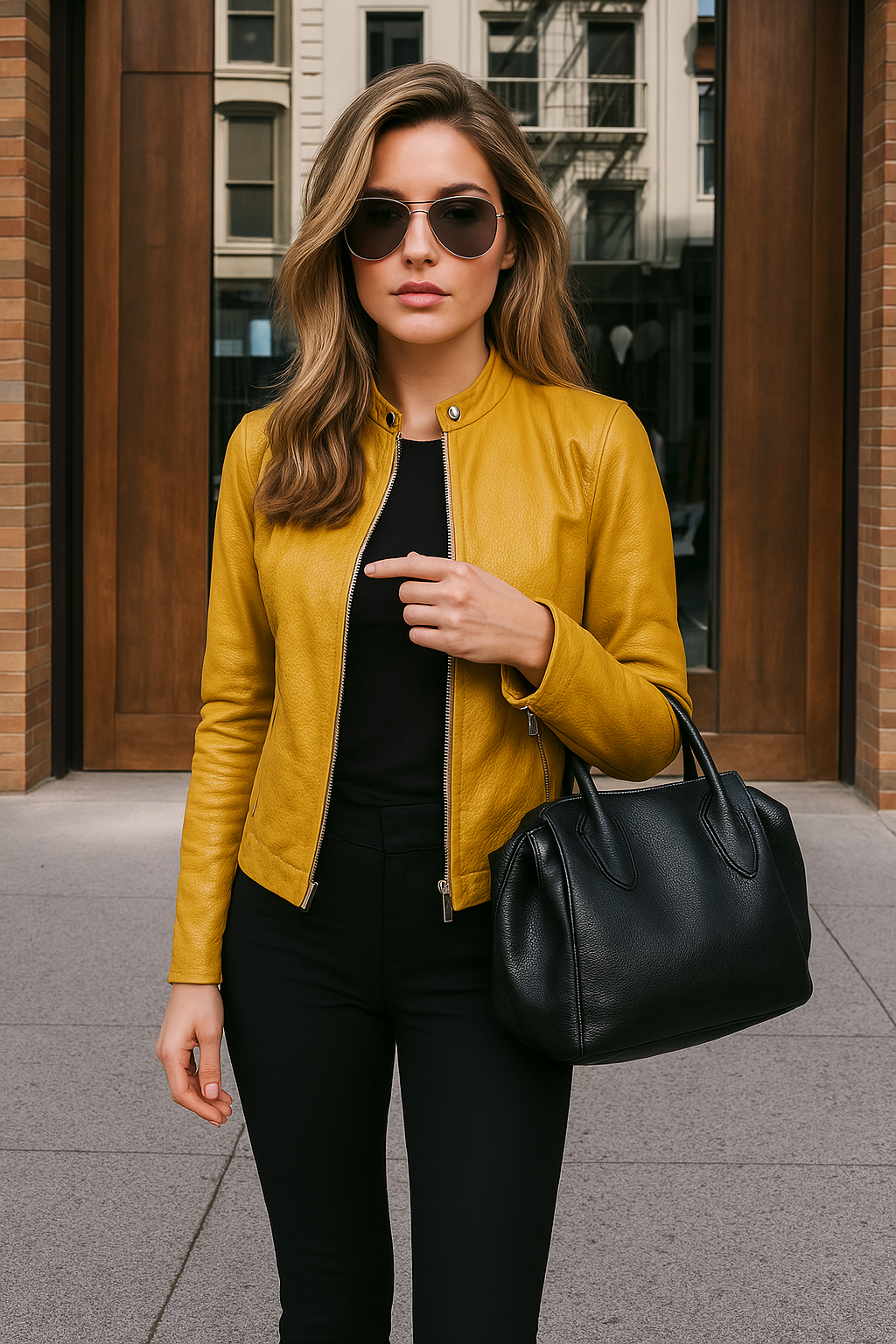 BLOUSON ZIPPÉ VESTES EN CUIR SIMILI POUR FEMME