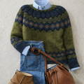 PULL EN MAILLE LOSANGES POUR FEMME