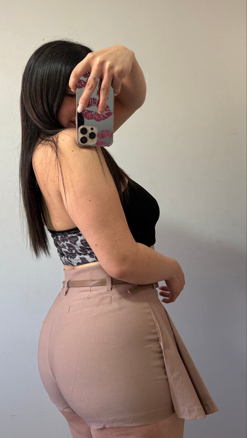 FALDA SHORT TABLEADA