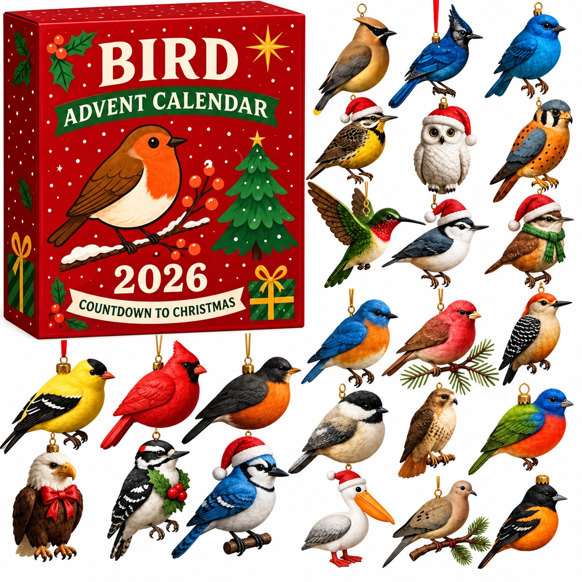 Calendriers de l'Avent Cadeaux de Noël - Calendrier Oiseaux Pour Femme