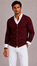 CARDIGAN COL V BOUTONNÉ POUR HOMME