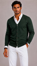 CARDIGAN COL V BOUTONNÉ POUR HOMME