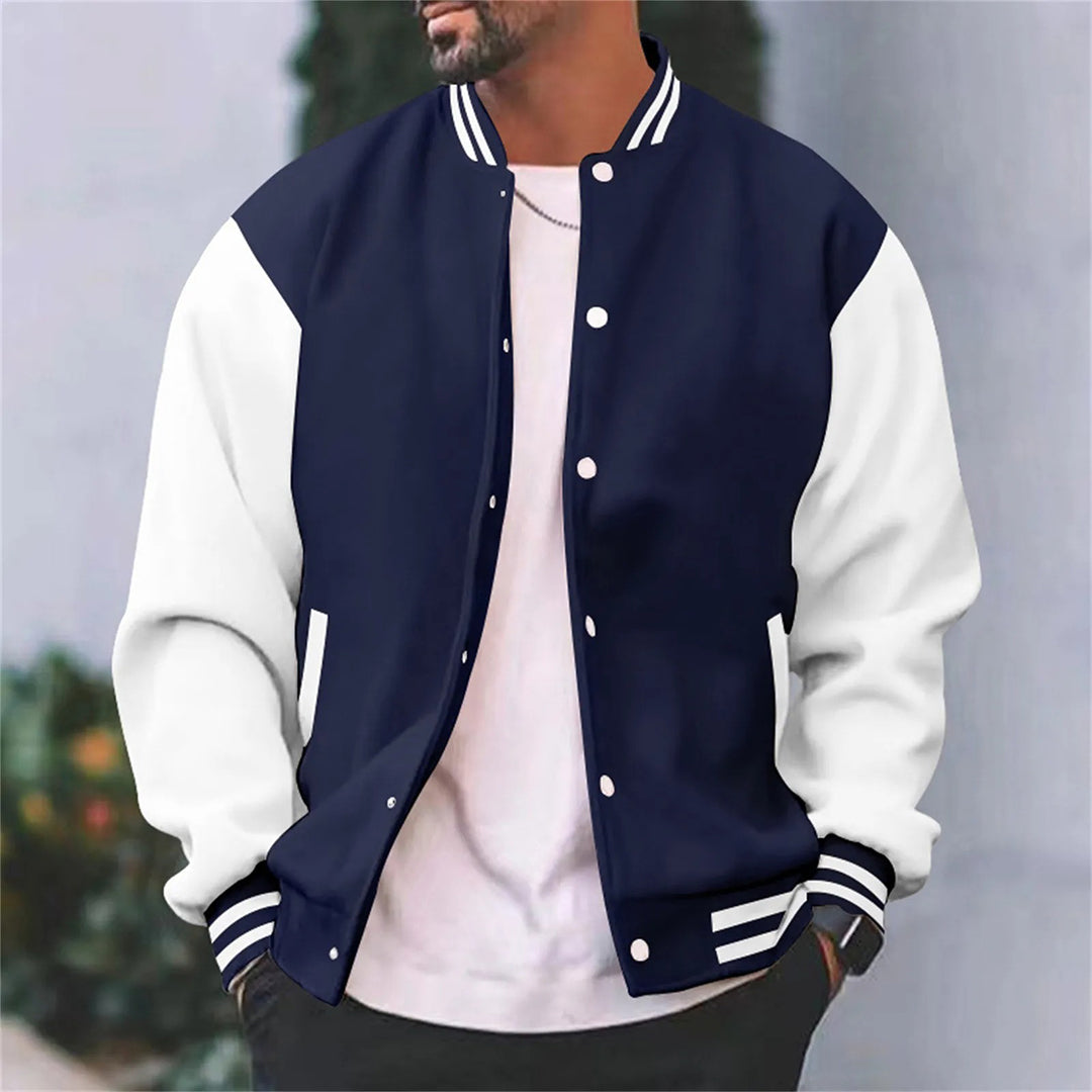 BLOUSON BOMBER ZIPPÉ BOUTONS-PRESSION POUR HOMME