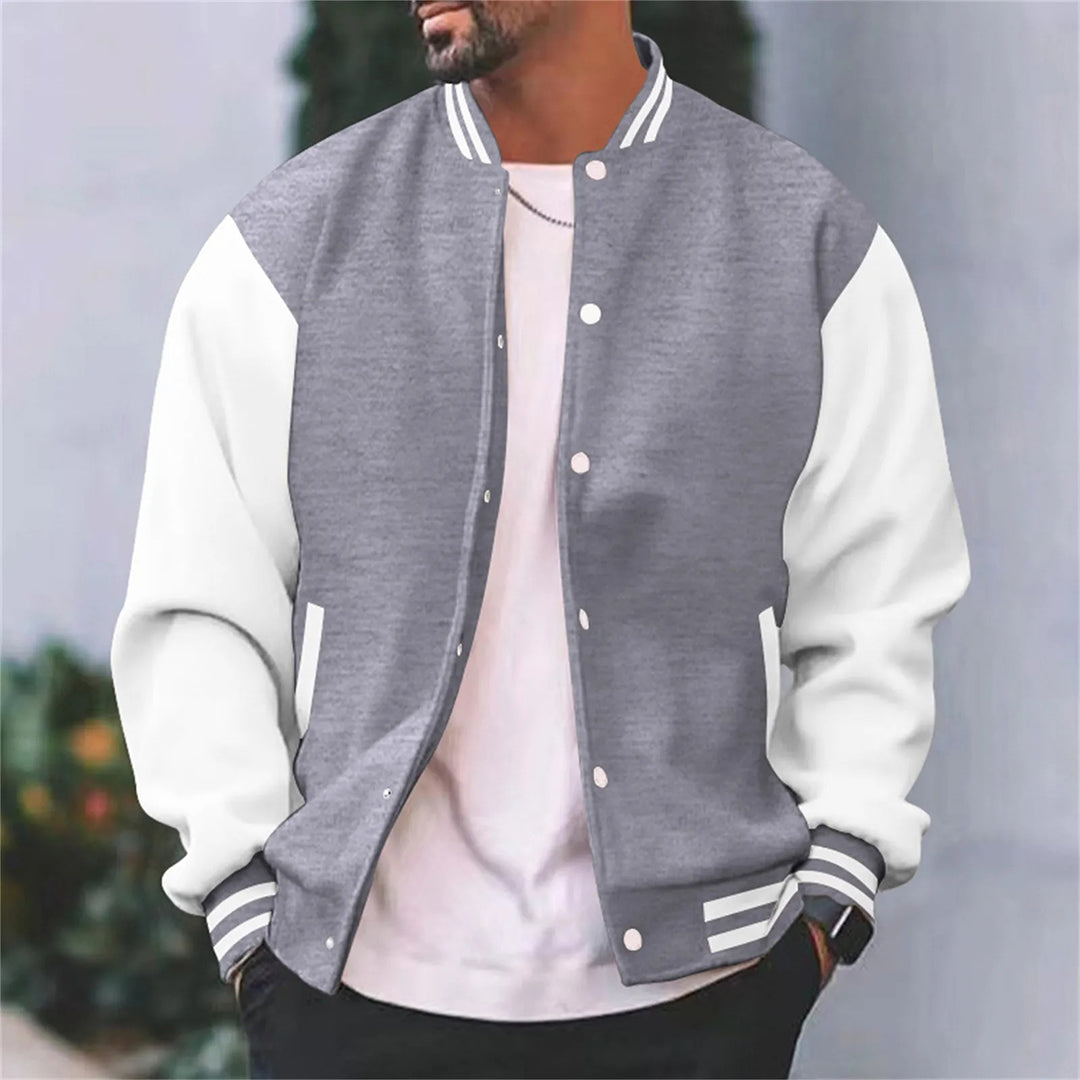 BLOUSON BOMBER ZIPPÉ BOUTONS-PRESSION POUR HOMME