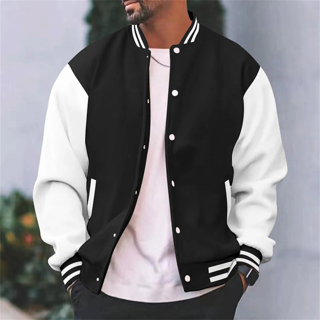 BLOUSON BOMBER ZIPPÉ BOUTONS-PRESSION POUR HOMME