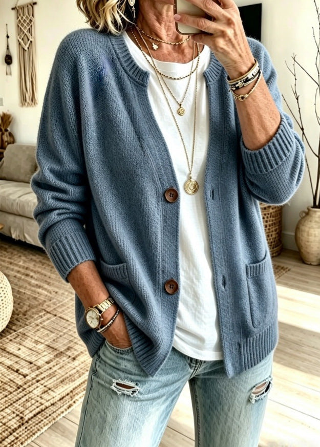 GILET POUR FEMME MAILLE CÔTELÉE OUVERT
