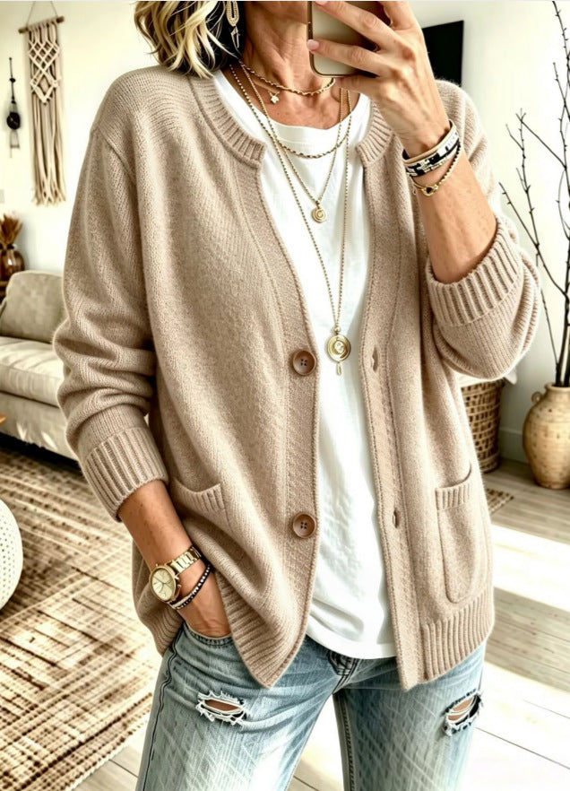 GILET POUR FEMME MAILLE CÔTELÉE OUVERT