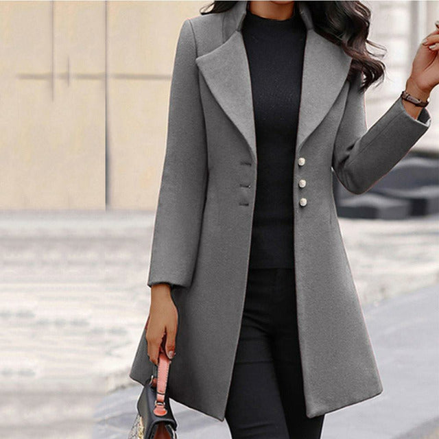 MANTEAU COL RABATTU CHAUD POUR FEMME
