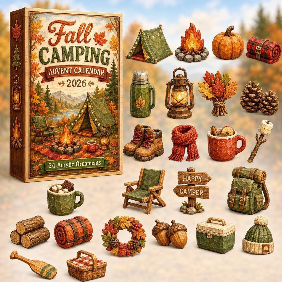 Calendriers de l'Avent Cadeaux de Noël - Ornements Camping