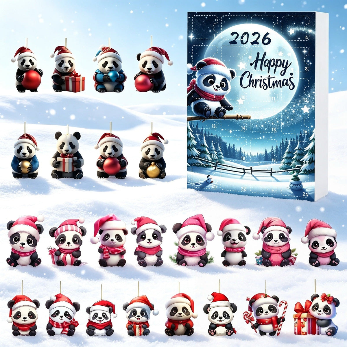SET PANDA CALENDRIERS DE L'AVENT CADEAUX DE NOËL FEMME