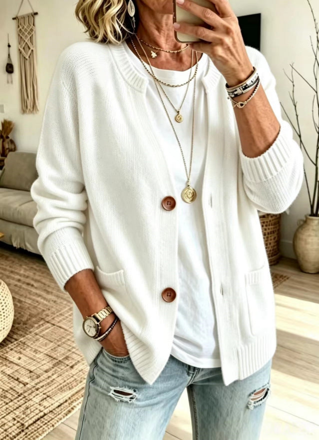 GILET POUR FEMME MAILLE CÔTELÉE OUVERT