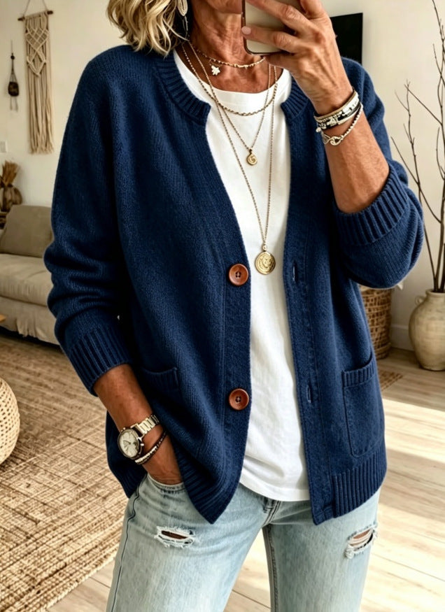 GILET POUR FEMME MAILLE CÔTELÉE OUVERT