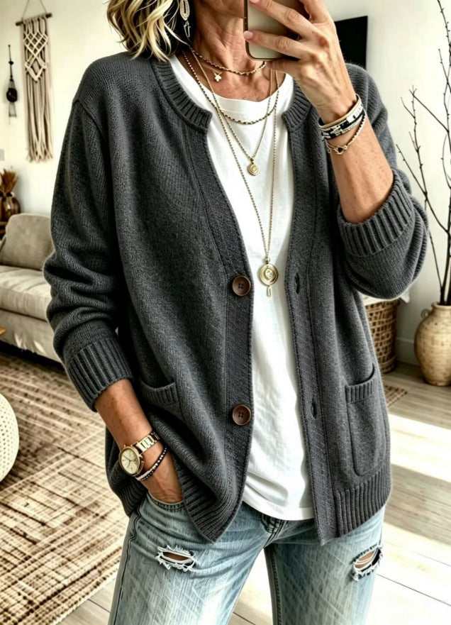 GILET POUR FEMME MAILLE CÔTELÉE OUVERT