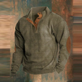 PULL COL BOUTONNÉ CÔTELÉ POUR HOMME