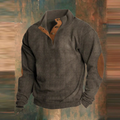 PULL COL BOUTONNÉ CÔTELÉ POUR HOMME