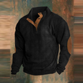PULL COL BOUTONNÉ CÔTELÉ POUR HOMME