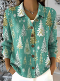BLOUSE PULL DE NOËL SAPINS POUR FEMME