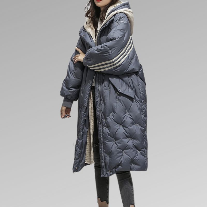 MATELASSÉE CAPUCHE AMOVIBLE DOUDOUNE FEMME LONGUE