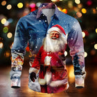 Scène Père Noël bleu marine