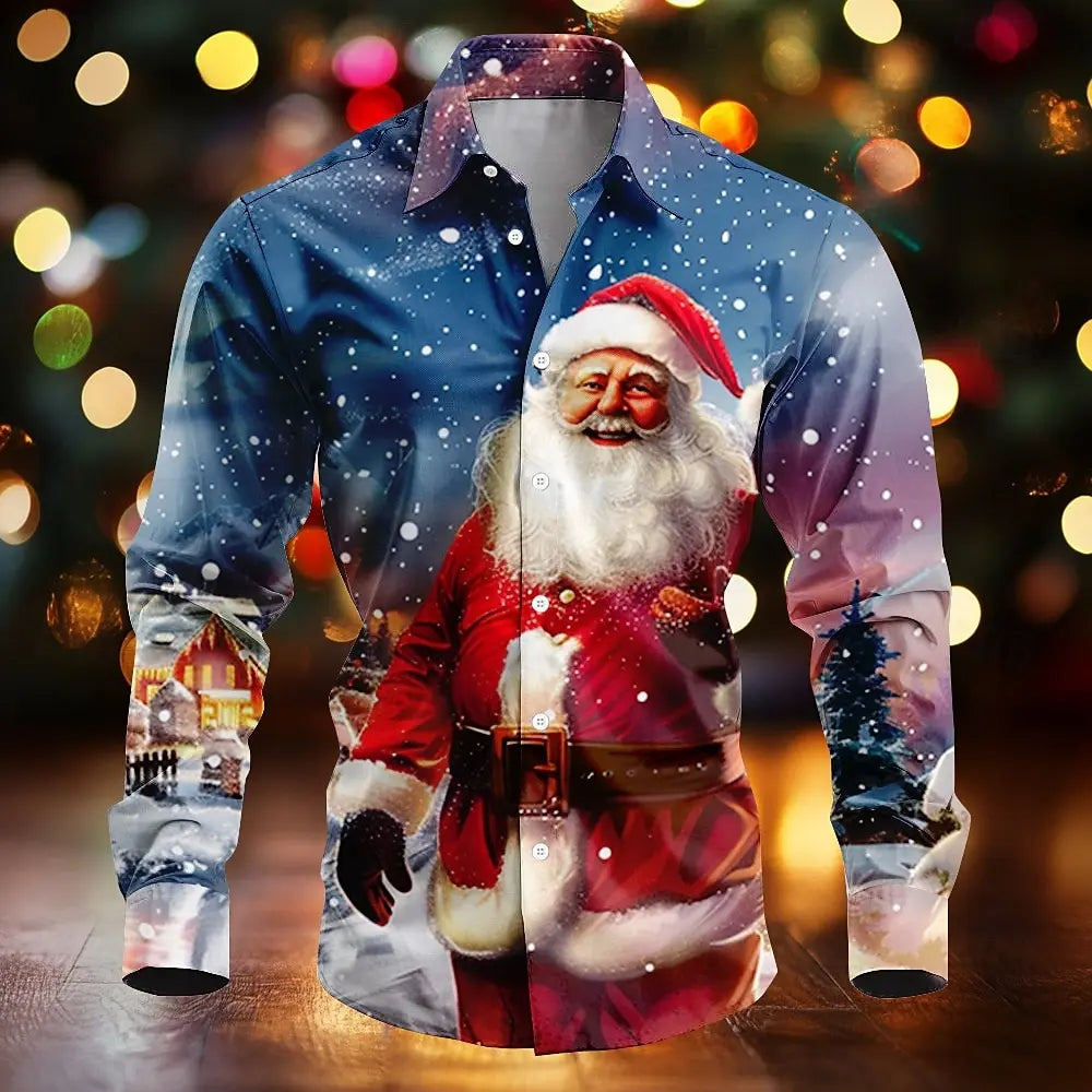 Chemisiers de Noël pour Homme Imprimé Père Noël