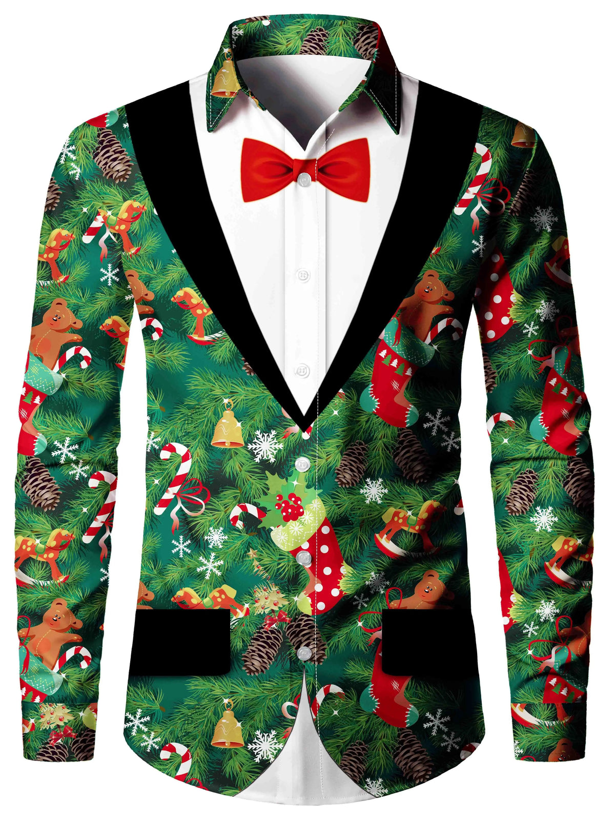 Chemisiers de Noël pour Homme - Chemise Imprimée Queue-de-Pie