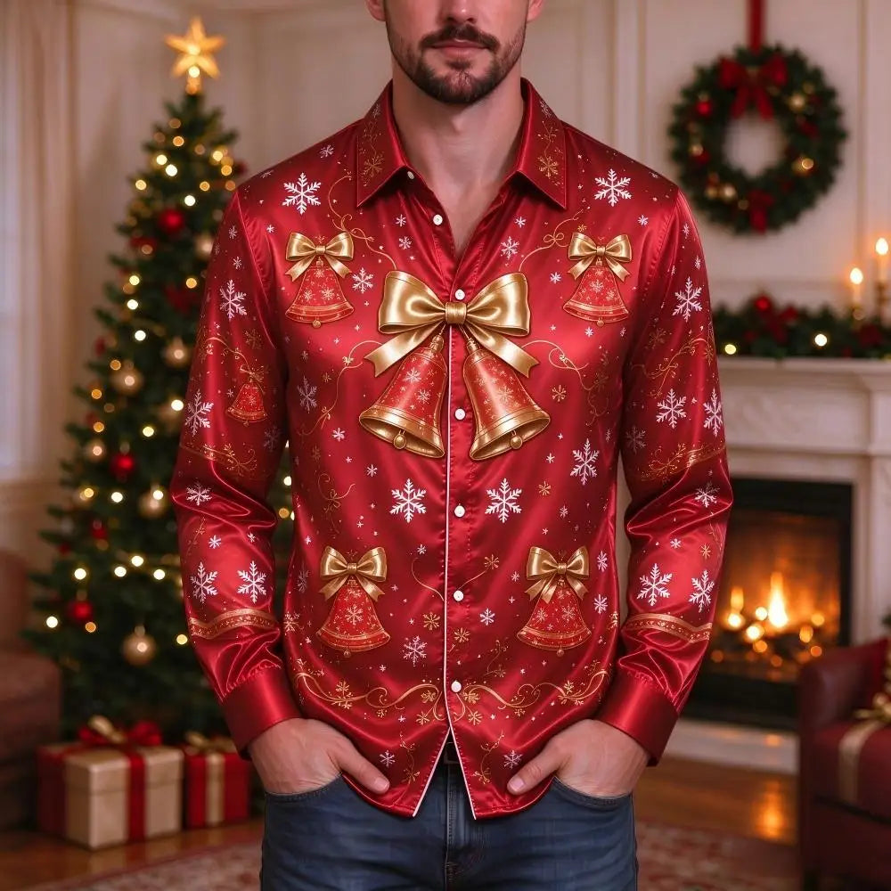 CHEMISIERS DE NOËL POUR HOMME - CHEMISE IMPRIMÉ FESTIF