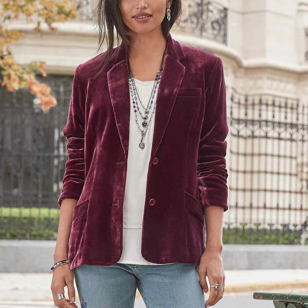 BLAZER FEMME TEXTURE VELOURS VINTAGE