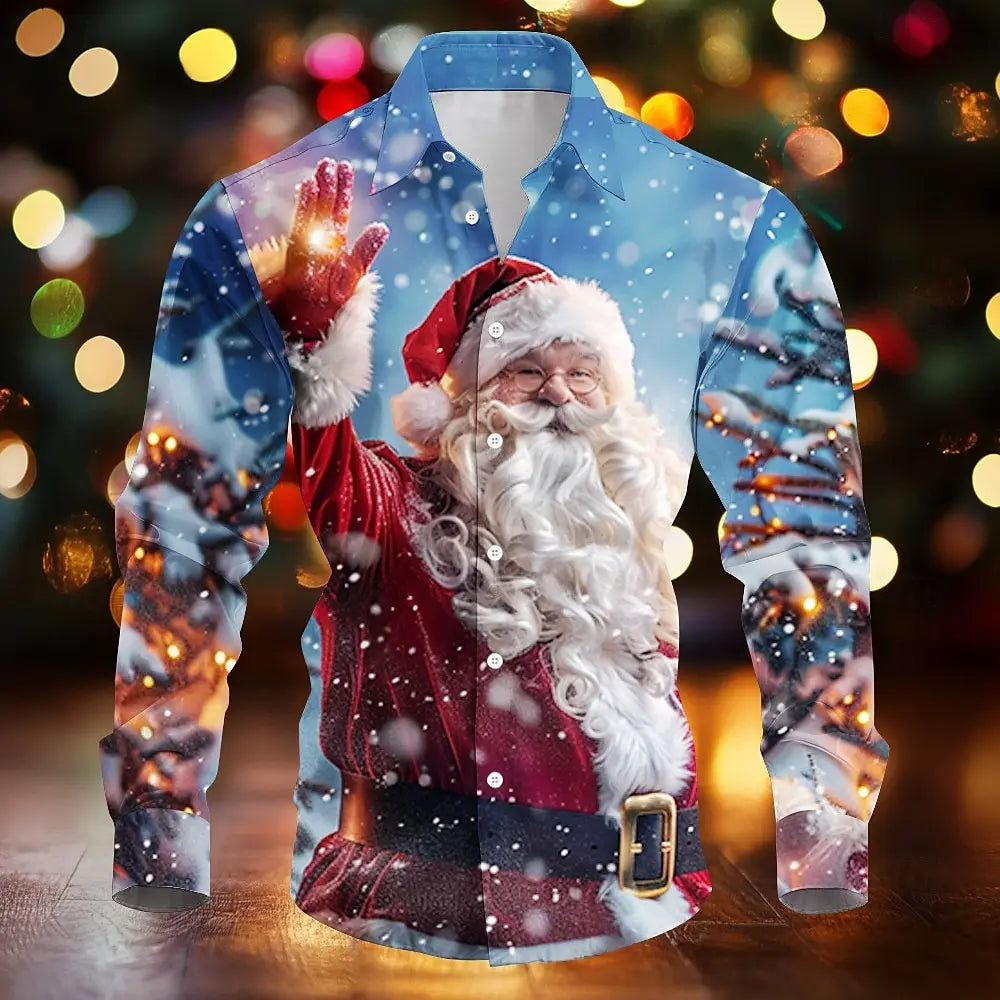 Chemisiers de Noël pour Homme Imprimé Père Noël