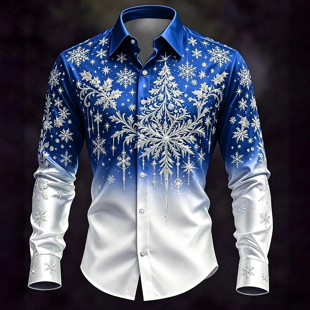 CHEMISIERS DE NOËL - CHEMISE DÉGRADÉ FLOCONS POUR HOMME