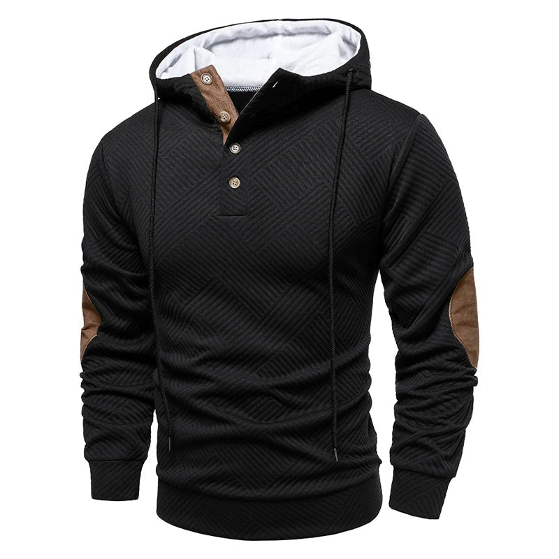 PULL CAPUCHE COL BOUTONNÉ POUR HOMME