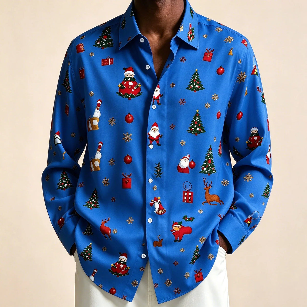 Chemisiers de Noël pour Homme Imprimé Père Noël