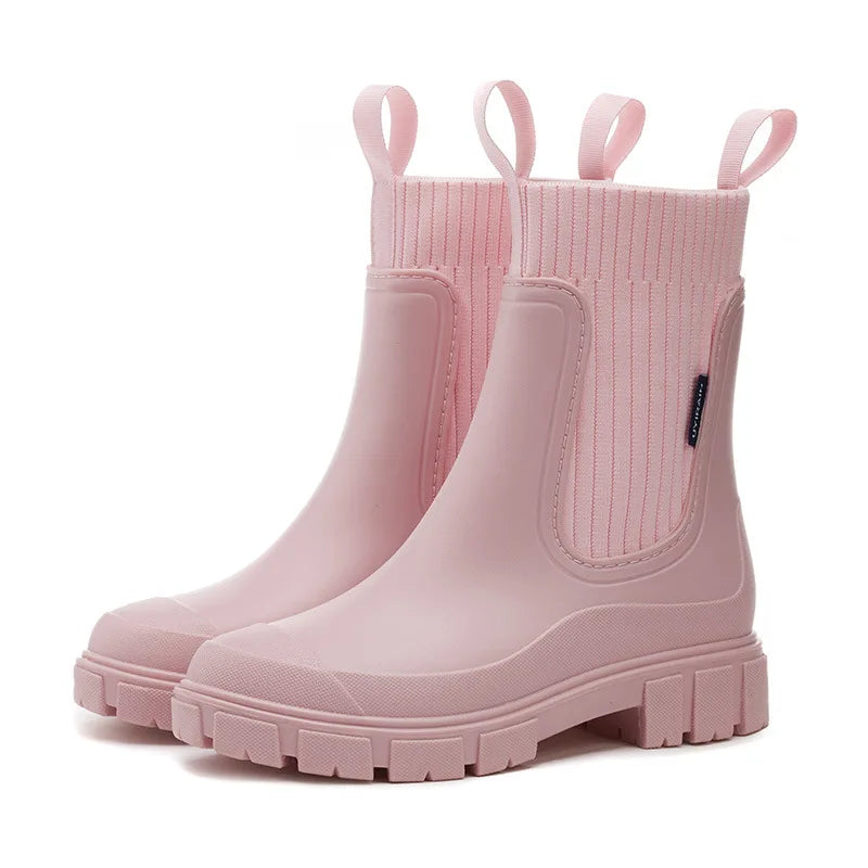 BOTTES CHELSEA SEMELLE CRANTÉE POUR FEMME BOTTES DE PLUIE FEMME