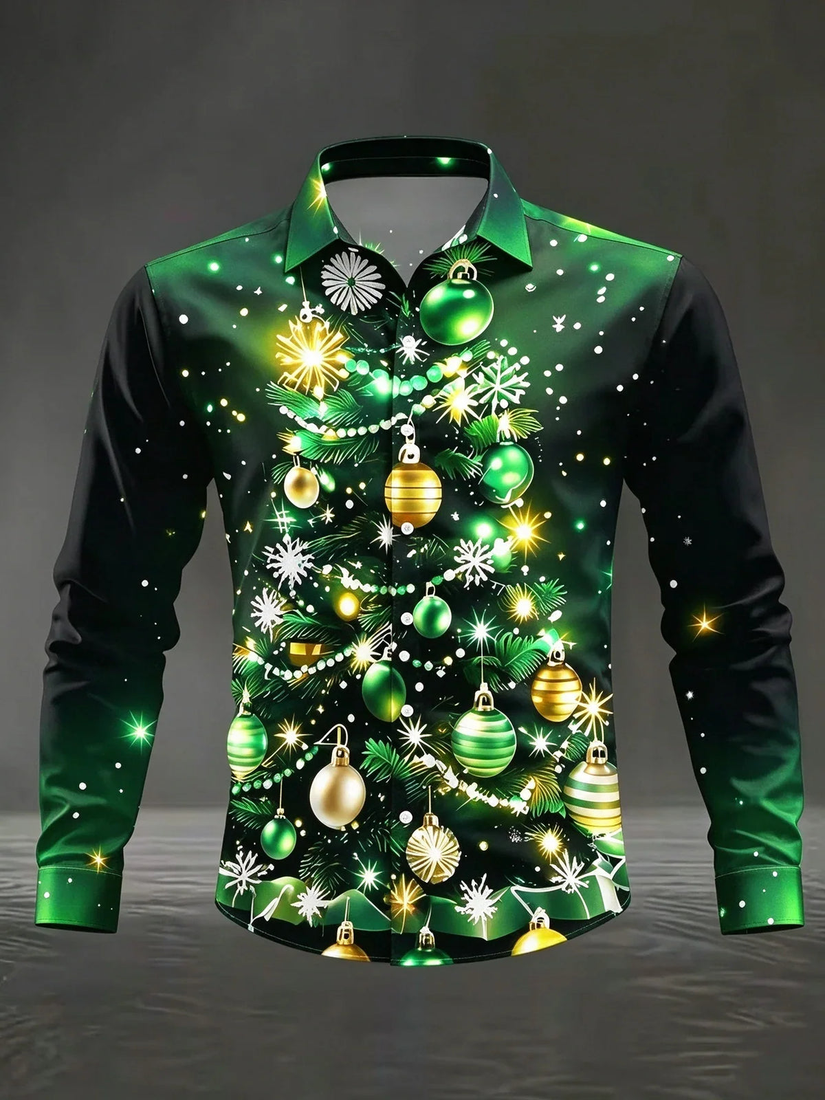 CHEMISIERS DE NOËL FLOCONS SATIN POUR HOMME