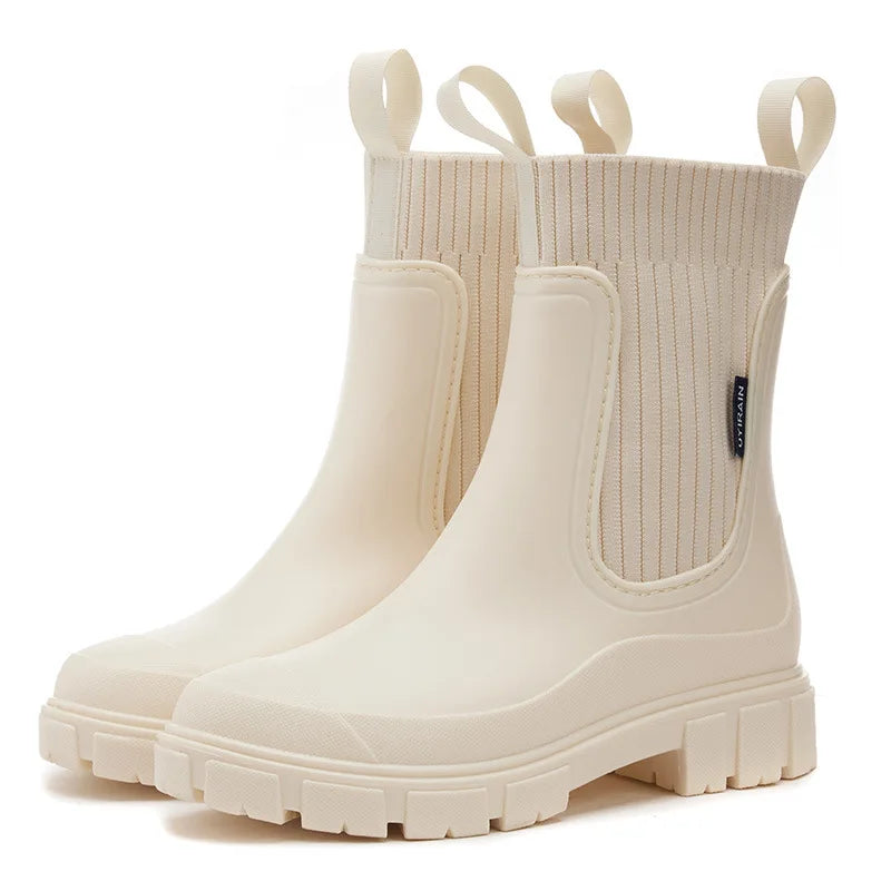 BOTTES CHELSEA SEMELLE CRANTÉE POUR FEMME BOTTES DE PLUIE FEMME