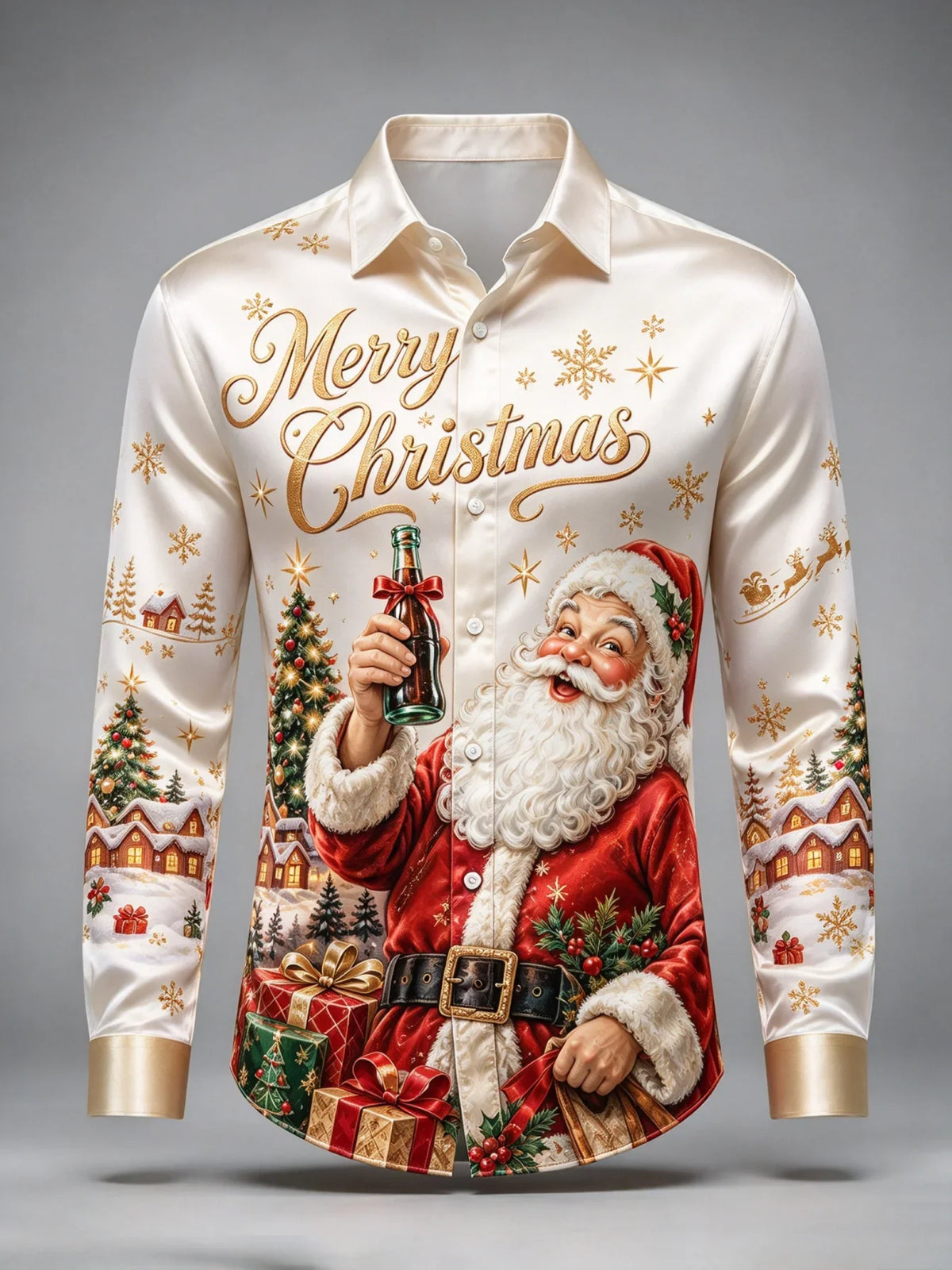 Chemisiers de Noël - Chemise Imprimé Père Noël Pour Homme