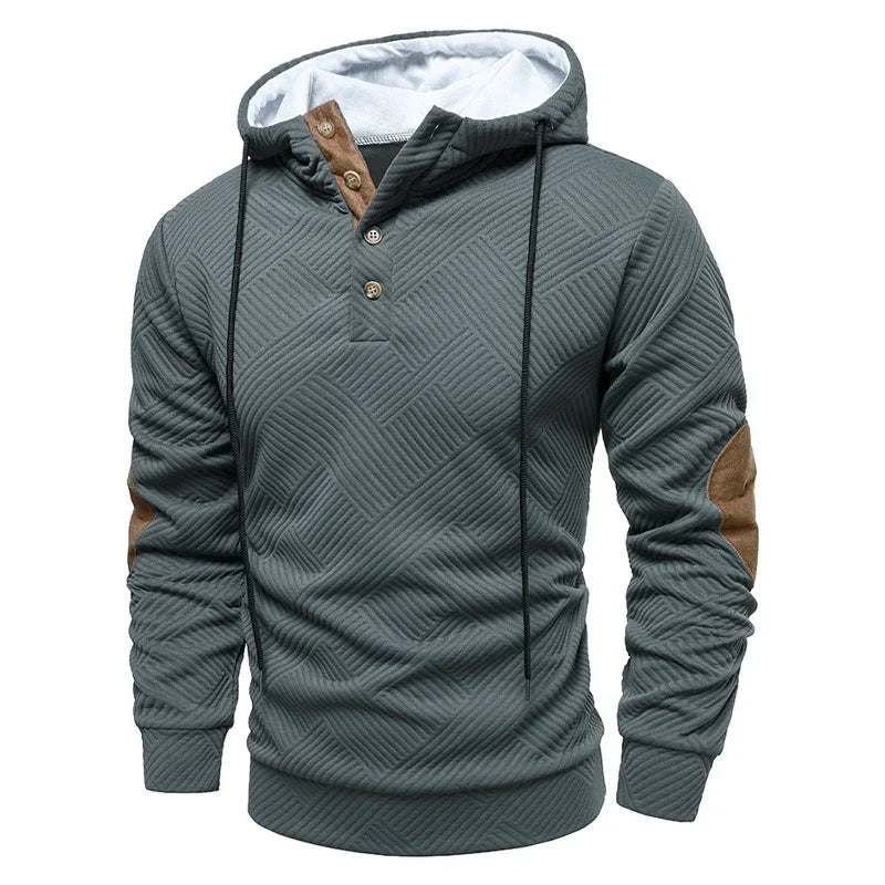 PULL CAPUCHE COL BOUTONNÉ POUR HOMME