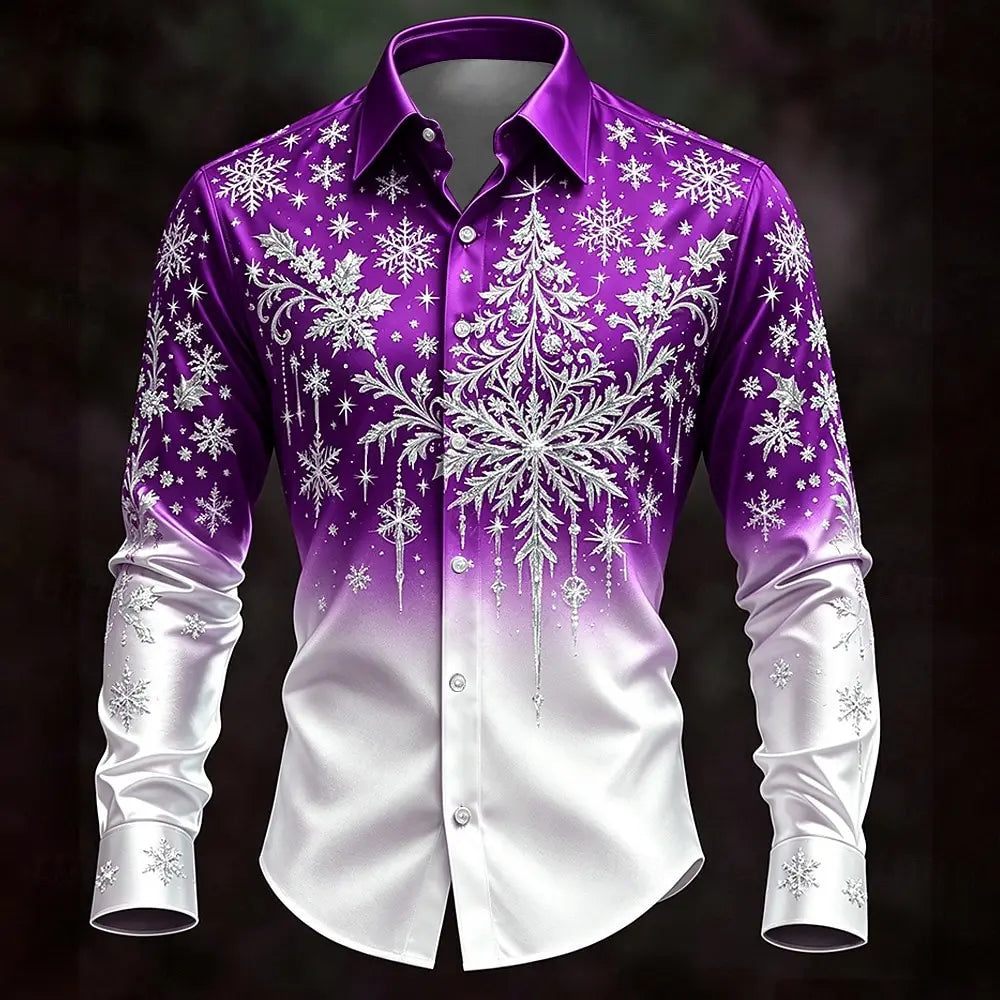 CHEMISIERS DE NOËL - CHEMISE DÉGRADÉ FLOCONS POUR HOMME