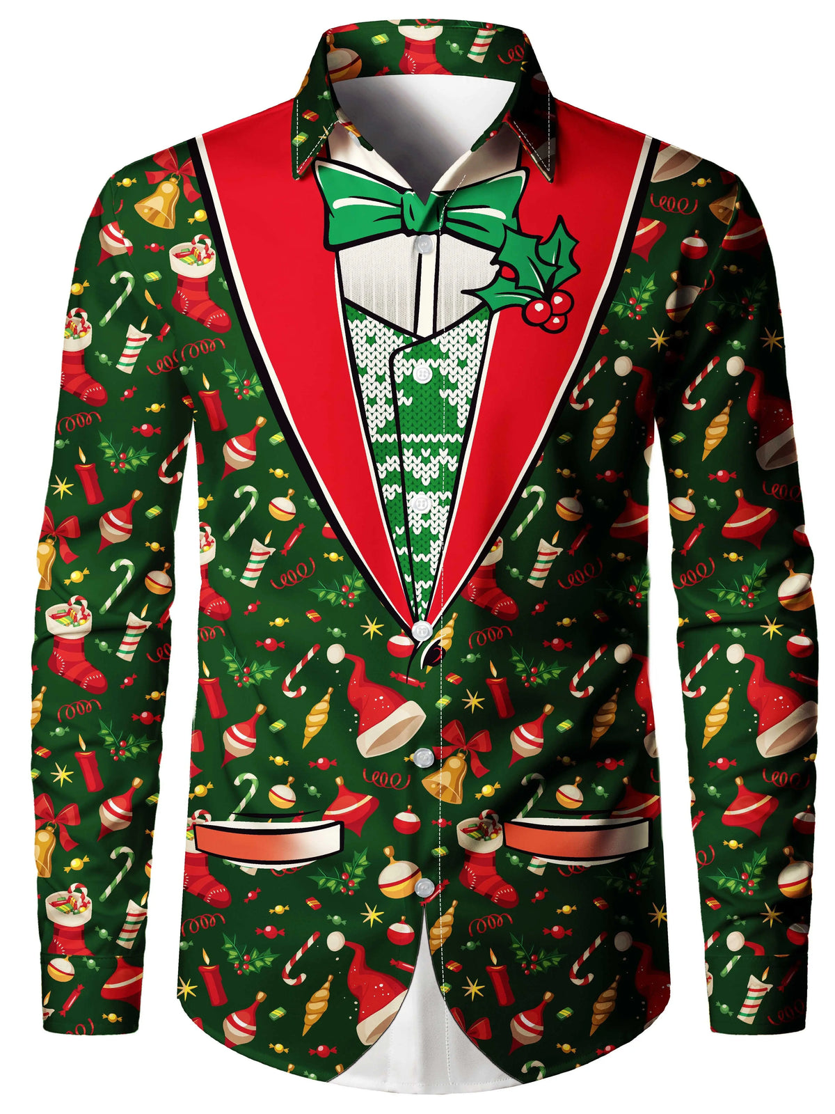 Chemisiers de Noël pour Homme - Chemise Imprimée Queue-de-Pie