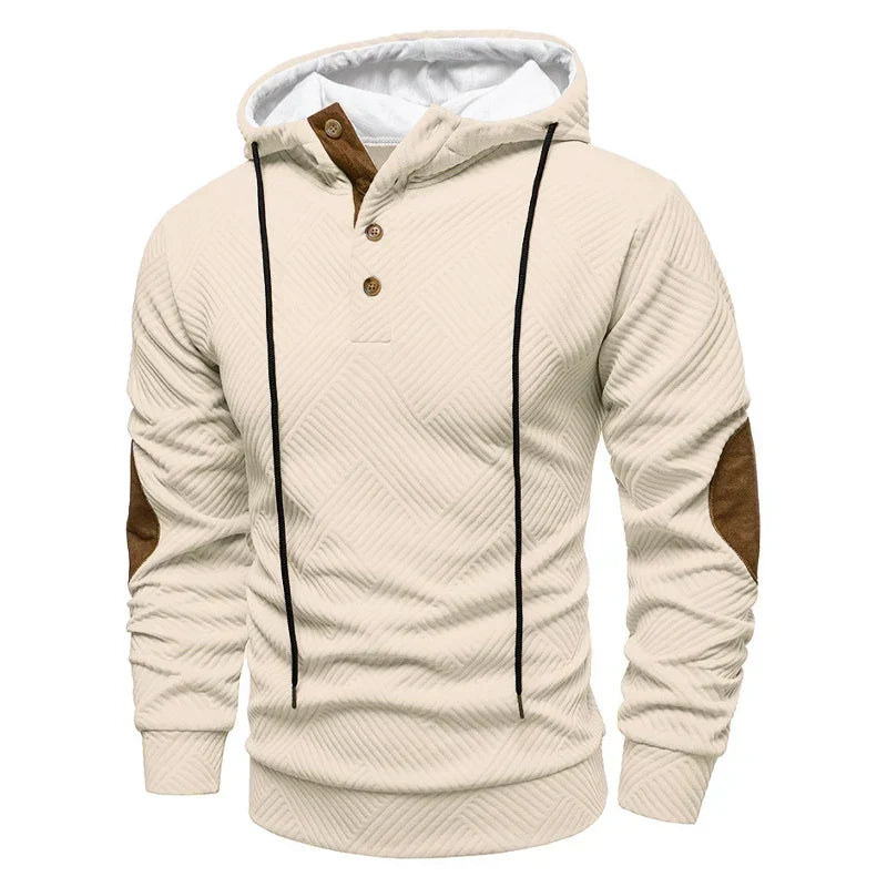 PULL CAPUCHE COL BOUTONNÉ POUR HOMME
