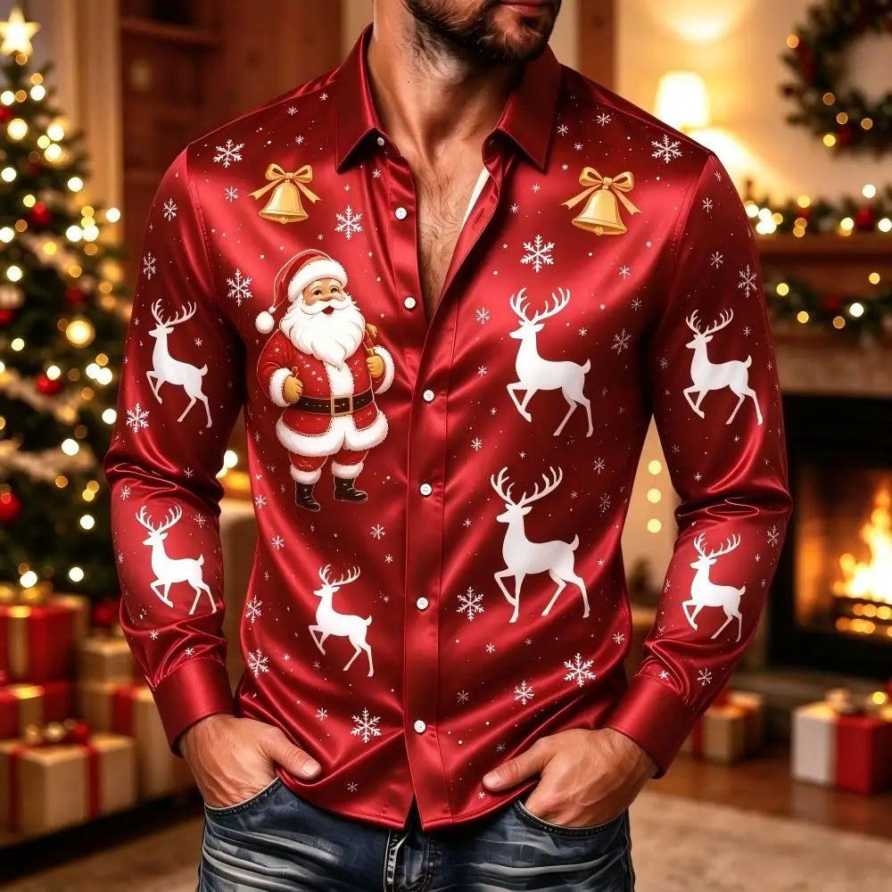 CHEMISIERS DE NOËL POUR HOMME - CHEMISE IMPRIMÉ FESTIF